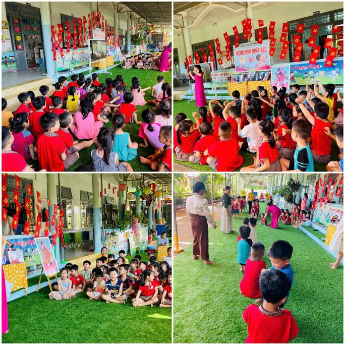 Mẫu Giáo Quế Long tổ chức kịch bản “Mừng sinh nhật Bác”
