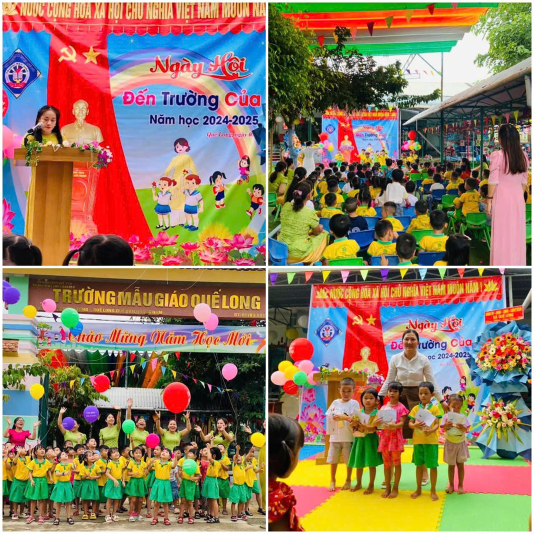 Trường Mẫu giáo Quế Long tổ chức Ngày hội đến trường của bé
