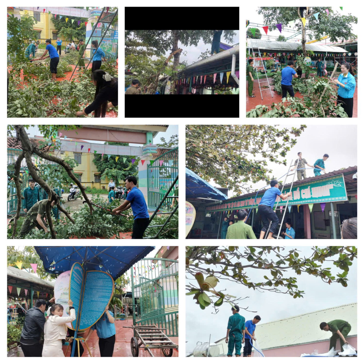 TRƯỜNG MẪU GIÁO QUẾ LONG CHỦ ĐỘNG PHÒNG CHỐNG BÃO SỐ 13 – CHUNG TAY VÌ AN TOÀN CỦA HỌC SINH